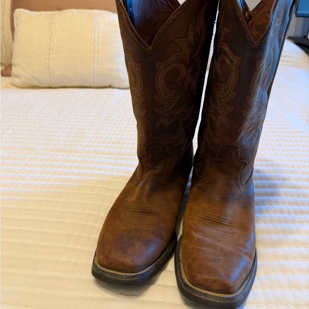 Justin Boots Brown and Black Leather Soles